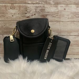 Steve Madden Crossbody Purse 3 in 1 Black